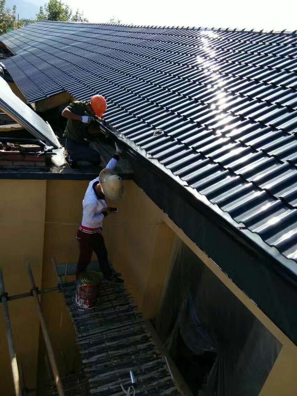 别墅天沟屋面排水系统塑料檐槽 彩铝天沟落水系统塑料檐槽