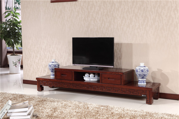 木言木语新中式黄菠萝木实木电视柜 环保组合电视柜