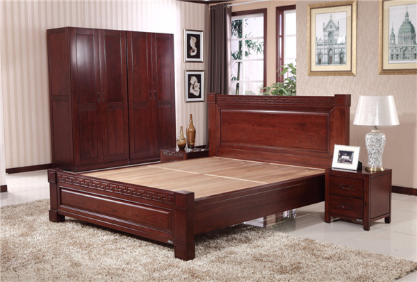卧室实木家具 新中式实木床 木言木语环保养生实木床