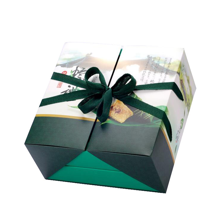 定制端午粽子包装盒 土特产白卡纸盒 手提礼品盒