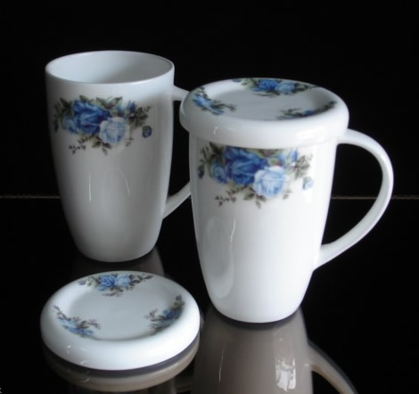 陶瓷茶杯办公盖杯-马克杯定做-创意大理石纹办公咖啡杯
