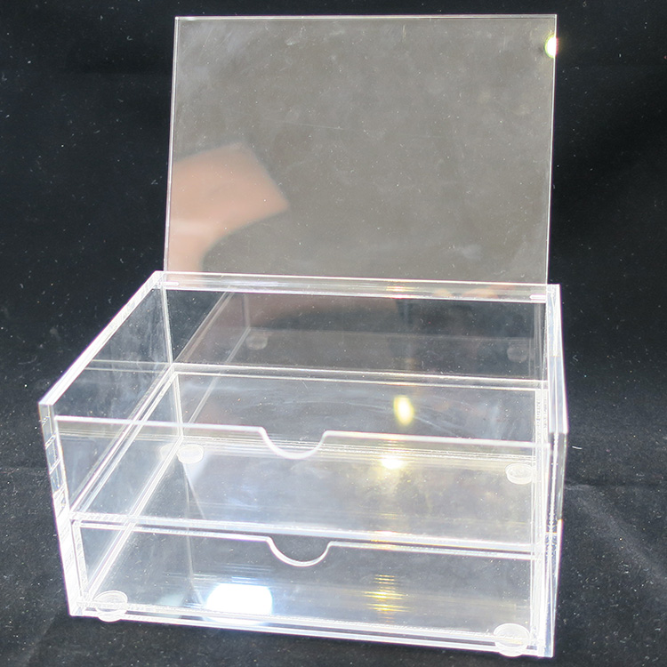定做透明亚克力展示盒子 有机玻璃制品打磁铁防尘盖收纳