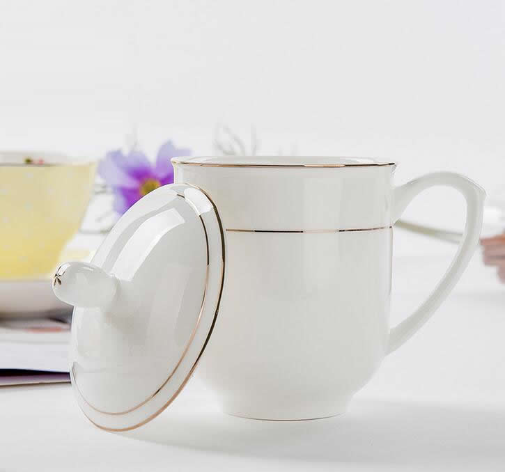 广告水杯定做-陶瓷杯子-创意办公过滤茶杯-陶瓷马克杯