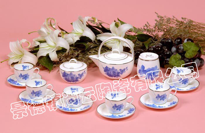景德镇陶瓷茶具厂家青花瓷功夫铁观音红茶送礼茶具