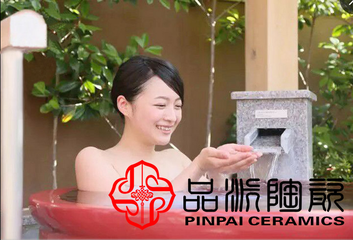 日式青瓦台流动水泡澡缸 景德镇陶瓷洗浴大缸价格