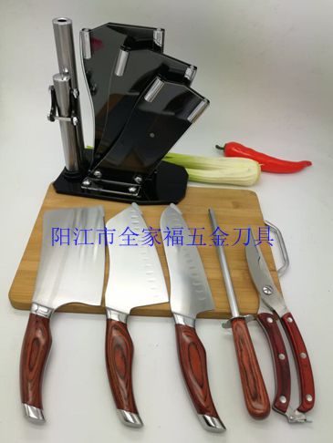厂家直销不锈钢厨房六件套套刀 厨用切刀菜刀组合套装 礼品套刀可印LOGO