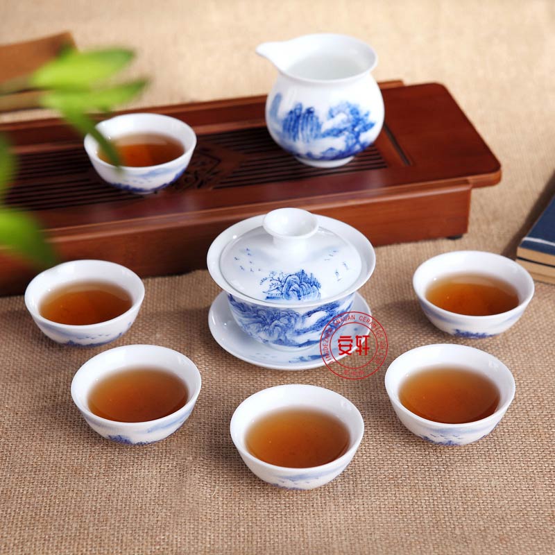 供应手绘青花瓷茶具,陶瓷茶具定做厂家