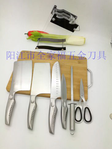 厂家批发厨房不锈钢七件套刀 家用菜刀套装 厨房礼品套刀