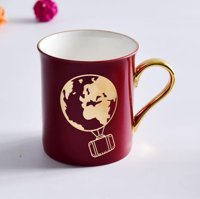 广告杯定做-创意马克杯-陶瓷咖啡杯-欧式金边咖啡杯-