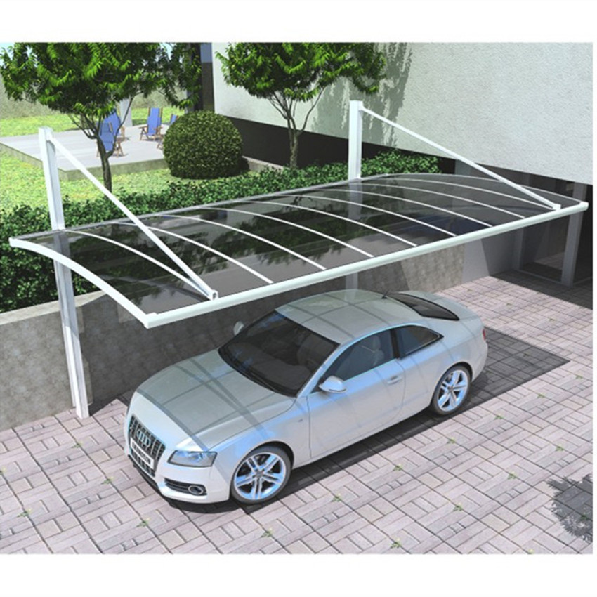 承德定制铝合金别墅花园透明车棚定做户外汽车停车棚抗台