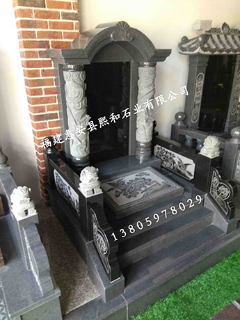 广西墓碑 国内墓碑大型生产厂家批发纯黑色龙凤墓碑