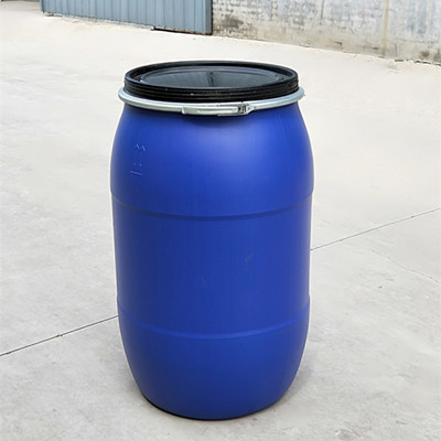 供应蓝色大口200L塑料桶200升铁箍桶熟料价格