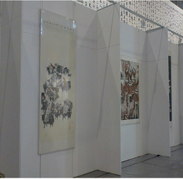 展览艺术板墙设计 八棱柱展板 大中专院校字画作品展专用屏风