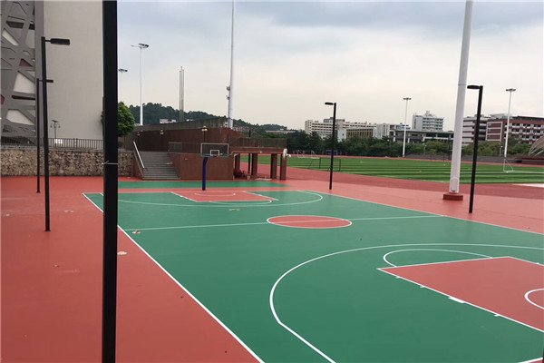 海南五指山东方新国标硅PU篮球场施工建设及球场材料生产厂家