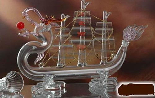 玻璃工艺酒瓶生产厂家 异形帆船酒瓶