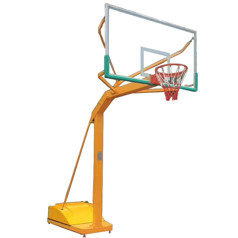 广东体育馆玻璃钢盖移动篮球架低价出售给力体育