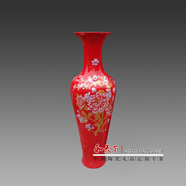 景德镇陶瓷花瓶 五彩连年有余陶瓷