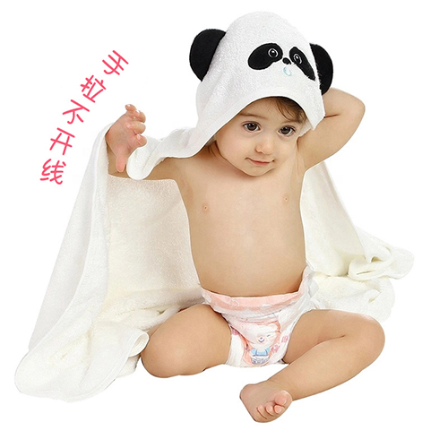 婴幼儿竹纤维抱被连帽绣花浴巾斗篷新生儿抱毯宝宝包被