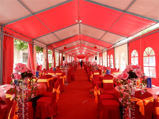 山西忻州移动餐饮棚,婚庆帐篷,订做红色蓬房