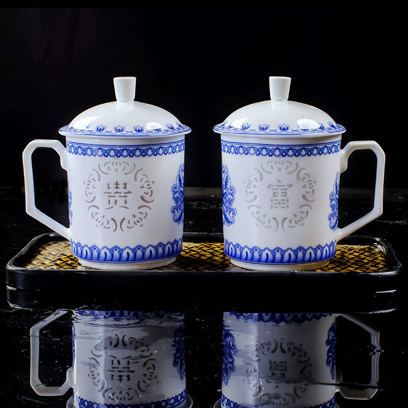 景德镇定做纪念茶杯厂家 单位礼品个人杯定制