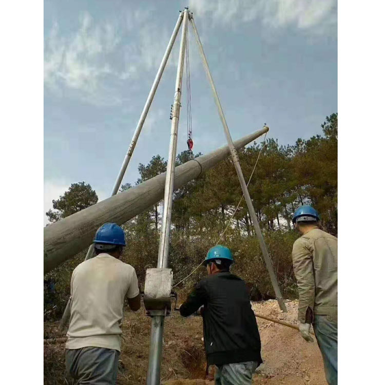 鹰潭市电力吊装架空人字铝管立杆机操作流程