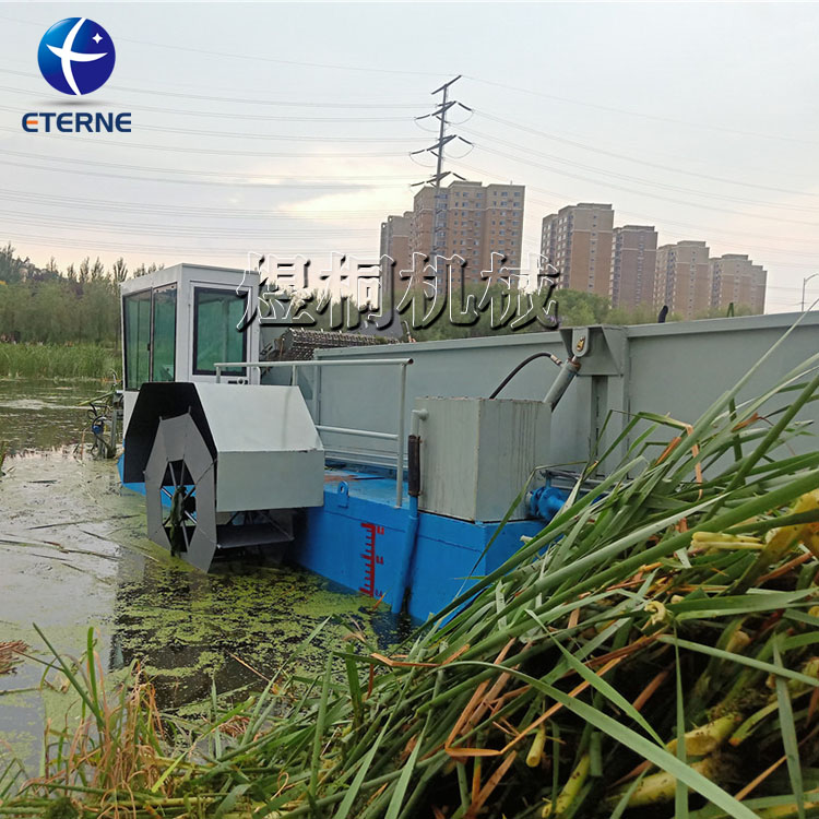 广东水面水草收割船 河道内水草清理船 水草打捞机械