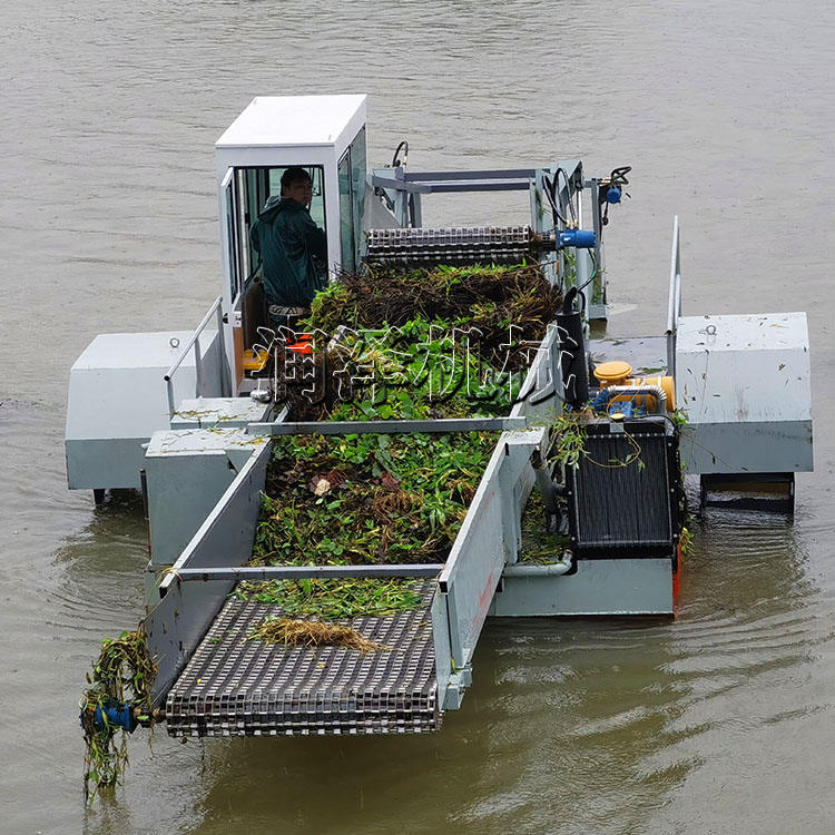 广东全自动水面垃圾打捞船 水葫芦收割清理船 水面保洁