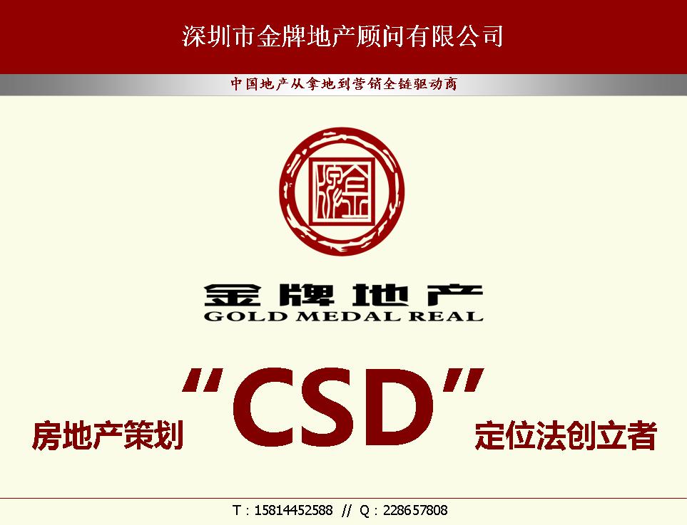 房地产策划定位CSD数学分析模型创立者深圳创新实战型