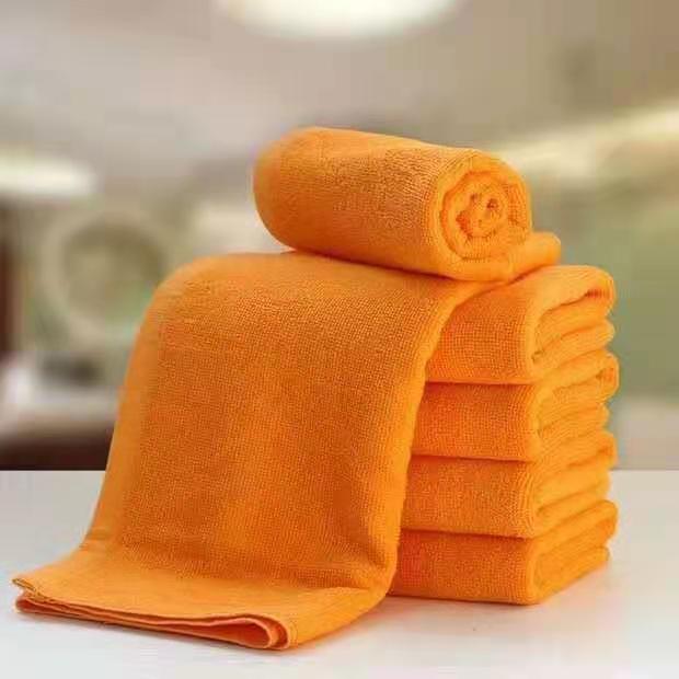 进口棉21股浴巾橙黄