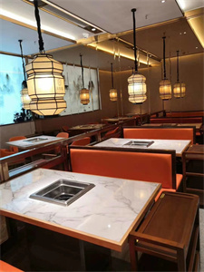 天津餐饮饭店桌椅组合  一人一锅圆桌方桌餐桌椅