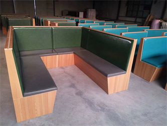 天津卡座沙发设计安装 家用实木沙发 餐饮卡座餐桌组合