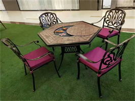 天津铸铝室外桌椅 防锈铁艺桌椅四件套 五件套户外桌椅