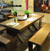 天津全新老榆木 牛角椅四人餐茶桌椅组合 现代免漆实木