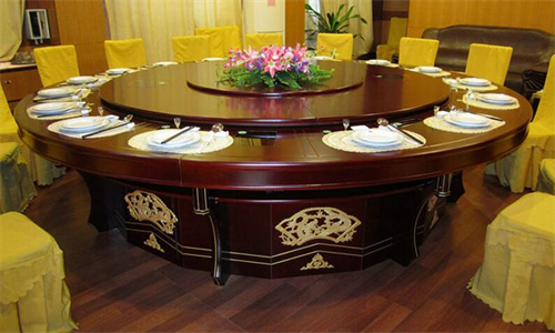天津3米20人位自动旋转餐桌 酒店圆桌规格 圆桌尺寸