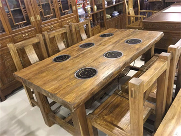 天津商用现代简约大理石纹餐桌 钢化玻璃餐桌餐椅组合