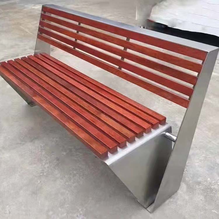 铸铝脚实木公园椅