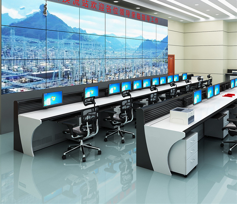 指挥中心调度中心工作台监控桌监控平台弧形现代高端大气