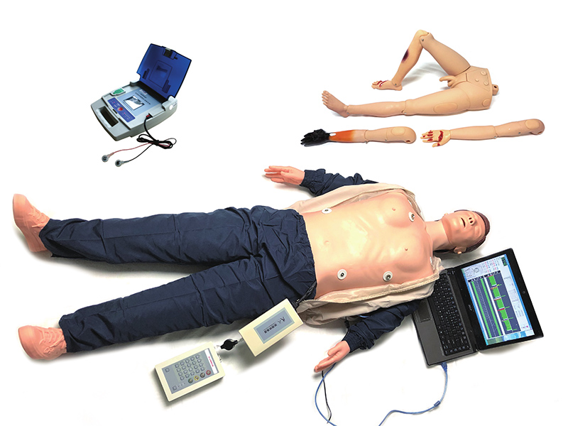 高级心肺复苏AED除颤模拟人(计算机控制、三合一组合