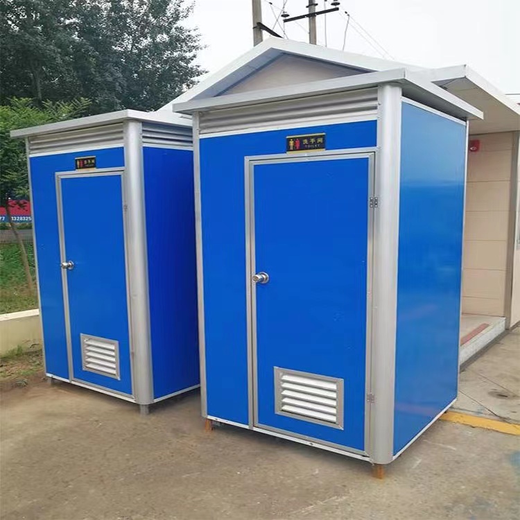 包头厂家出售临时简易厕所蓝色彩钢移动厕所工地厕所