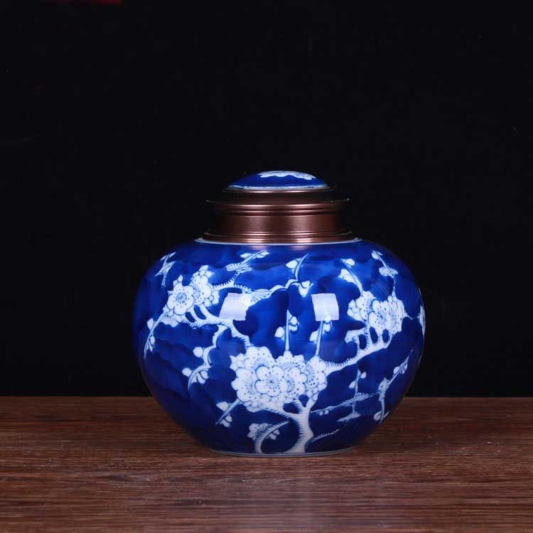 景德镇中式精器手绘陶瓷茶叶罐陶瓷家用青花瓷密封罐防潮