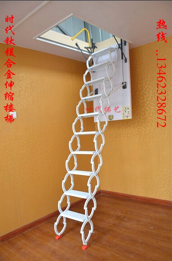 室内楼梯厂家伸缩楼梯家用时代电动阁楼楼梯