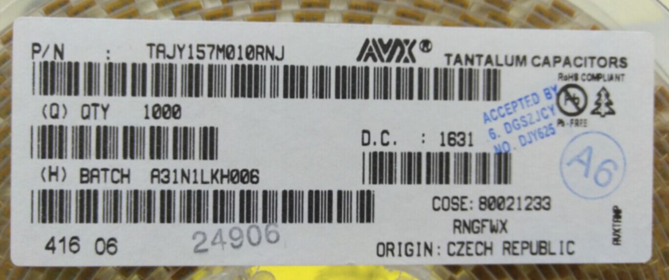 AVX钽电容 TAJY157M010RNJ