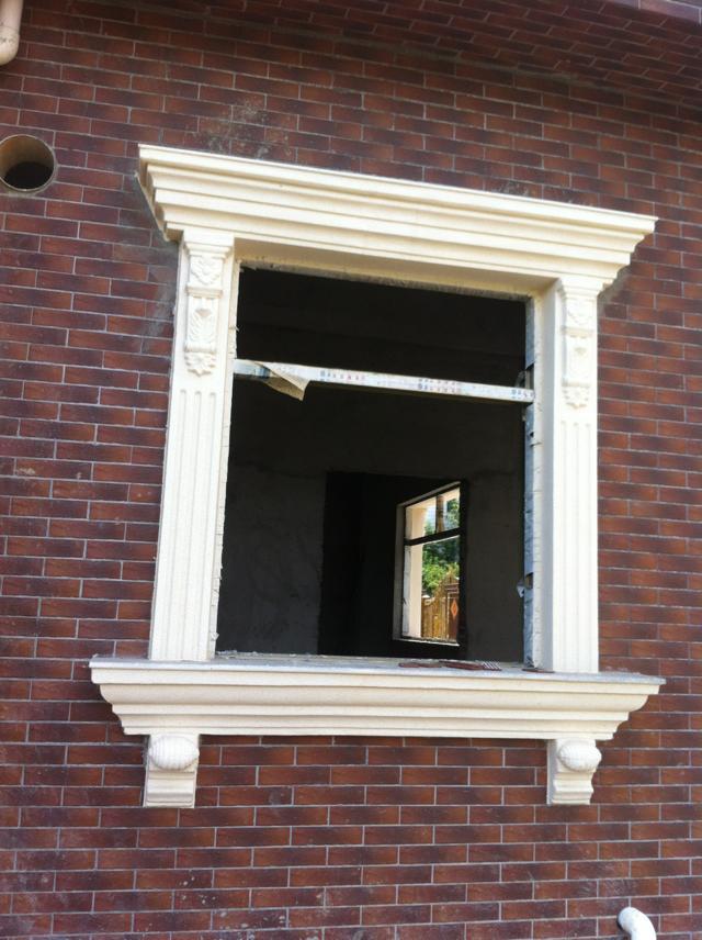东莞石材窗套浮雕,GRC水泥欧式窗套,别墅外墙门窗套