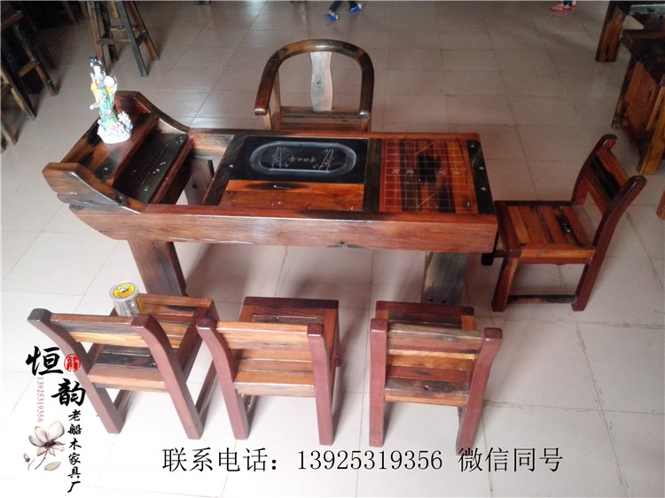 船木家具廠家直銷 新款本色茶幾船木沙發 船木餐桌