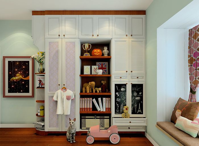新古典风格女孩卧室家具 卧室家具定制 梳妆台 整体衣柜