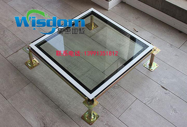 玻璃防静电地板-透明钢化玻璃机房架空地板-西安质惠地板