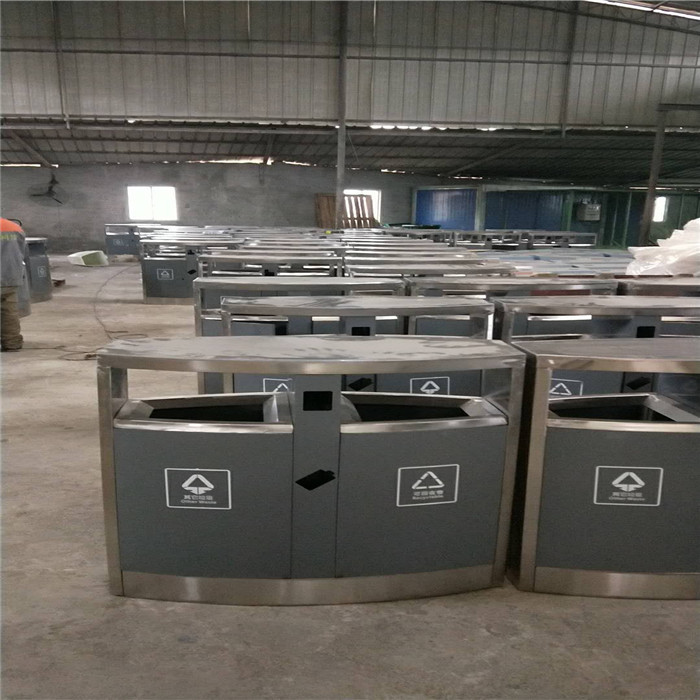 不锈钢垃圾桶 镀锌垃圾桶 青蓝组合垃圾桶 QL9203 分类大容量
