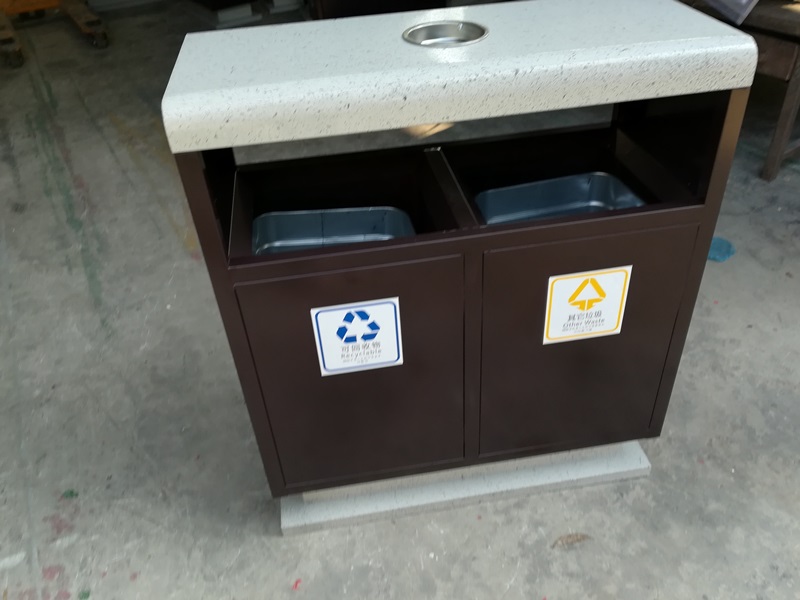 室外QL6202分类镀锌垃圾桶 环保果壳桶 厂家直销 社区物业垃圾箱