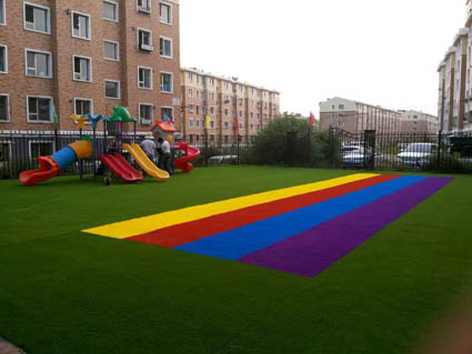 富锦幼儿园专用彩虹跑道人造草坪