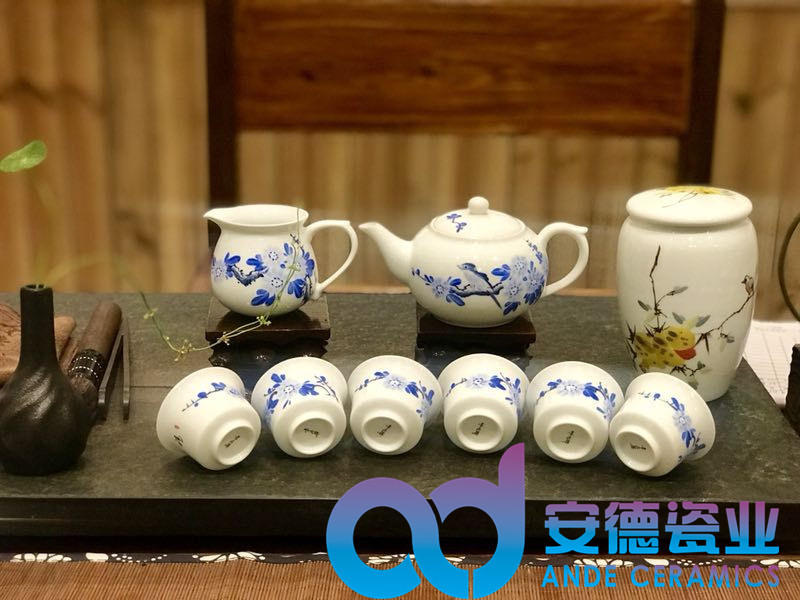 景德镇陶瓷茶具青花陶瓷茶具陶瓷功夫茶具手绘陶瓷茶具 